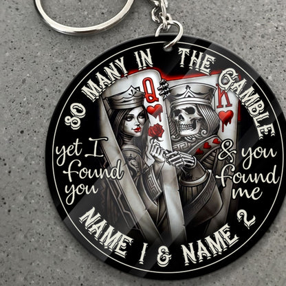 So Many In The Gamble - Personalized Poker Keychain