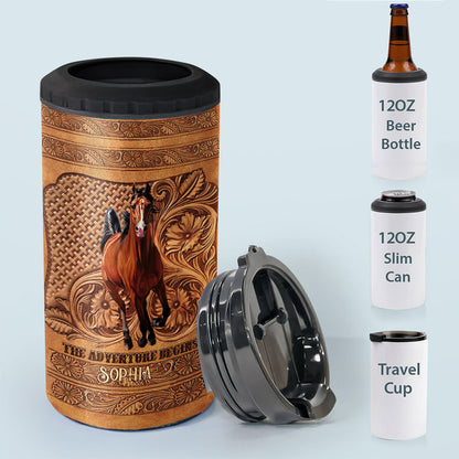 The Adventure Begins - Personalized Horse Can Cooler