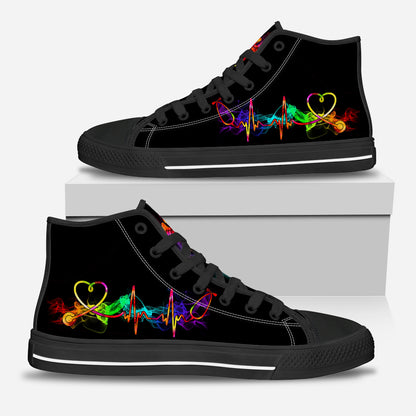 Nurse Heart Beat - Nurse High Top Shoes