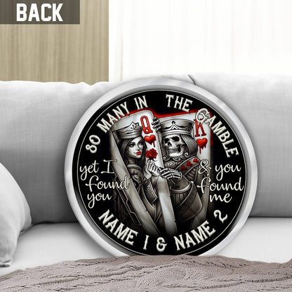 So Many In The Gamble - Personalized Poker Shaped Pillow