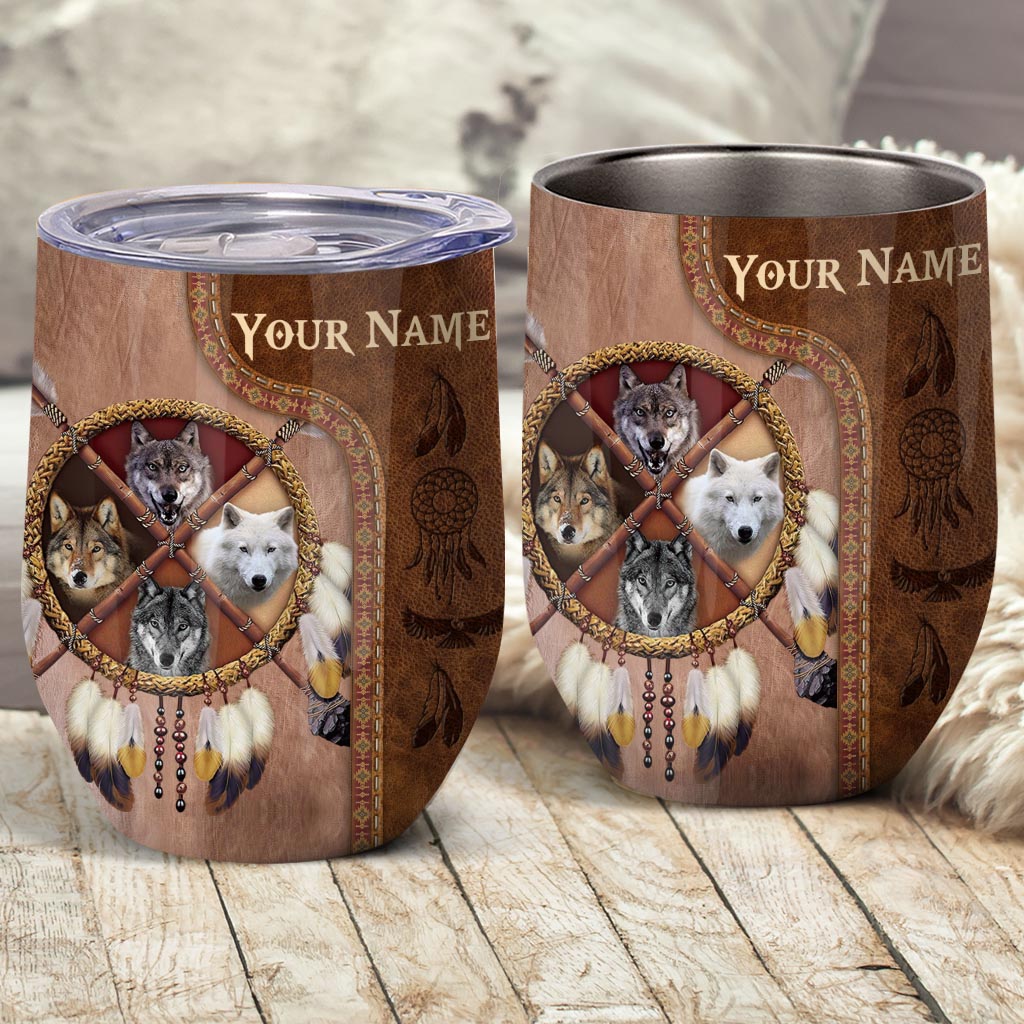 Native Blood - Personalized American Indian Wine Tumbler