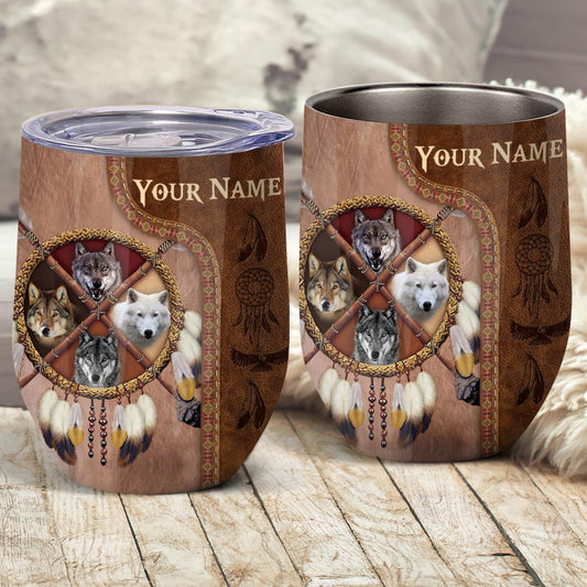 Native Blood - Personalized American Indian Wine Tumbler
