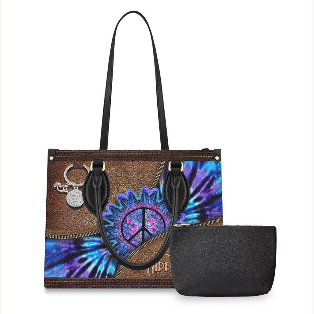 Peace Love Joy - Hippie Leather Handbag