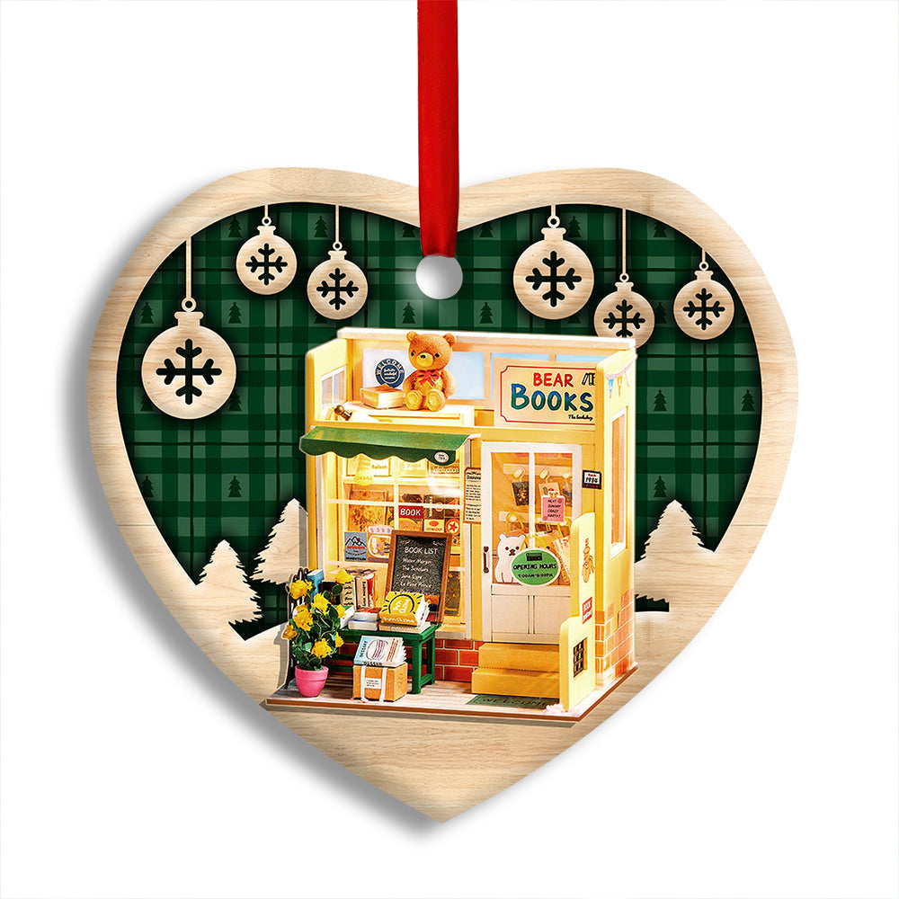 Bookstore Christmas Book Lover Snowflower - Book Ornament (Printed On Both Sides) 1122