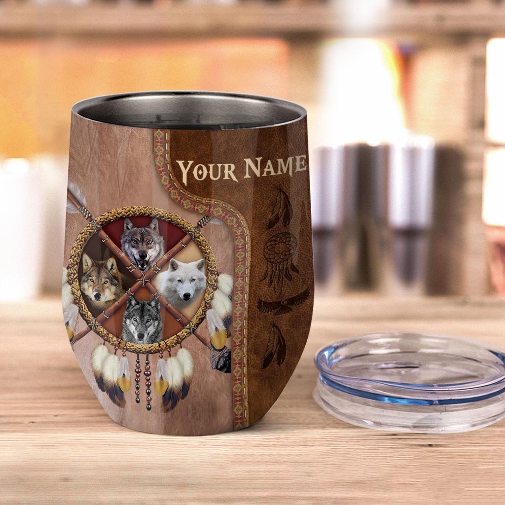 Native Blood - Personalized American Indian Wine Tumbler