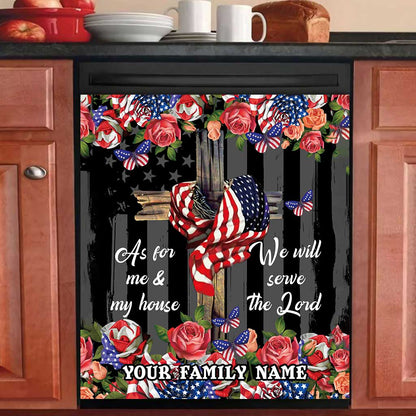 We Will Serve The Lord - Personalized Christian Dishwasher Cover