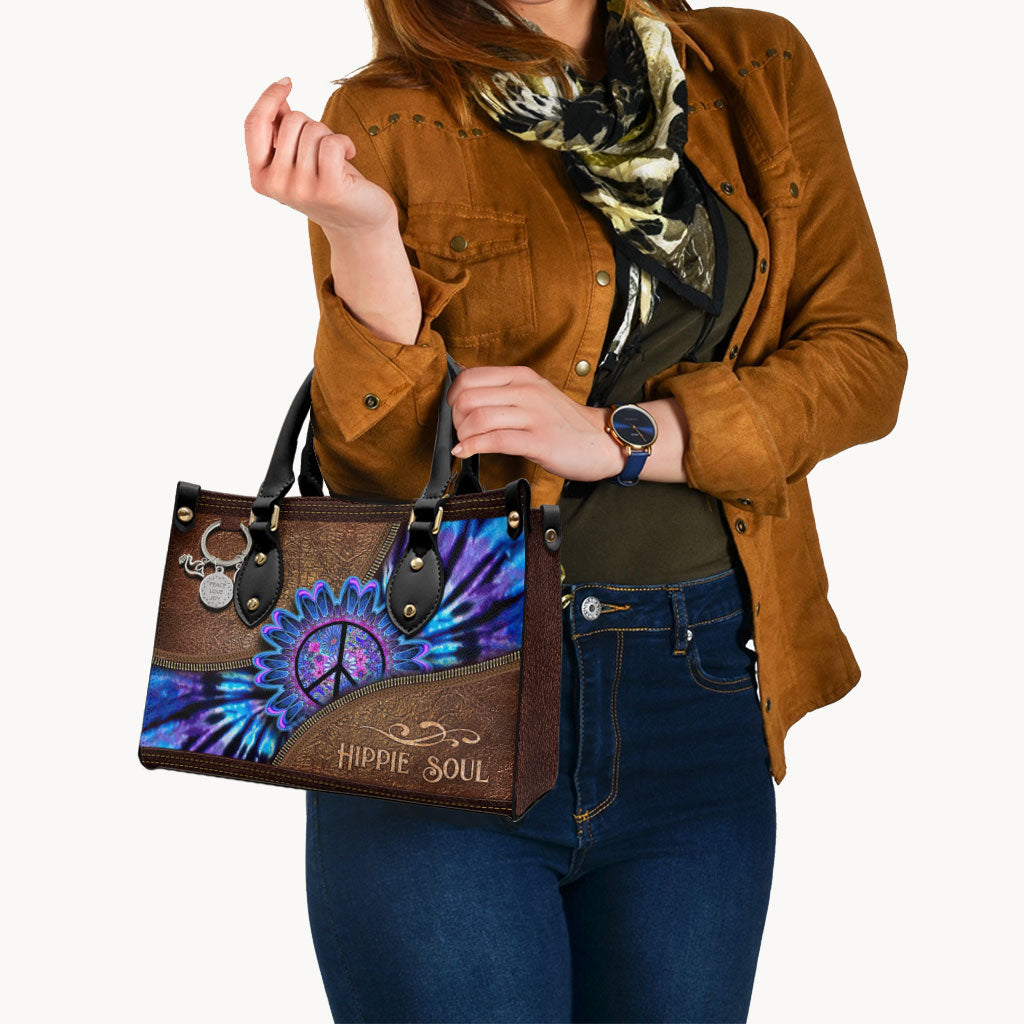 Peace Love Joy - Hippie Leather Handbag