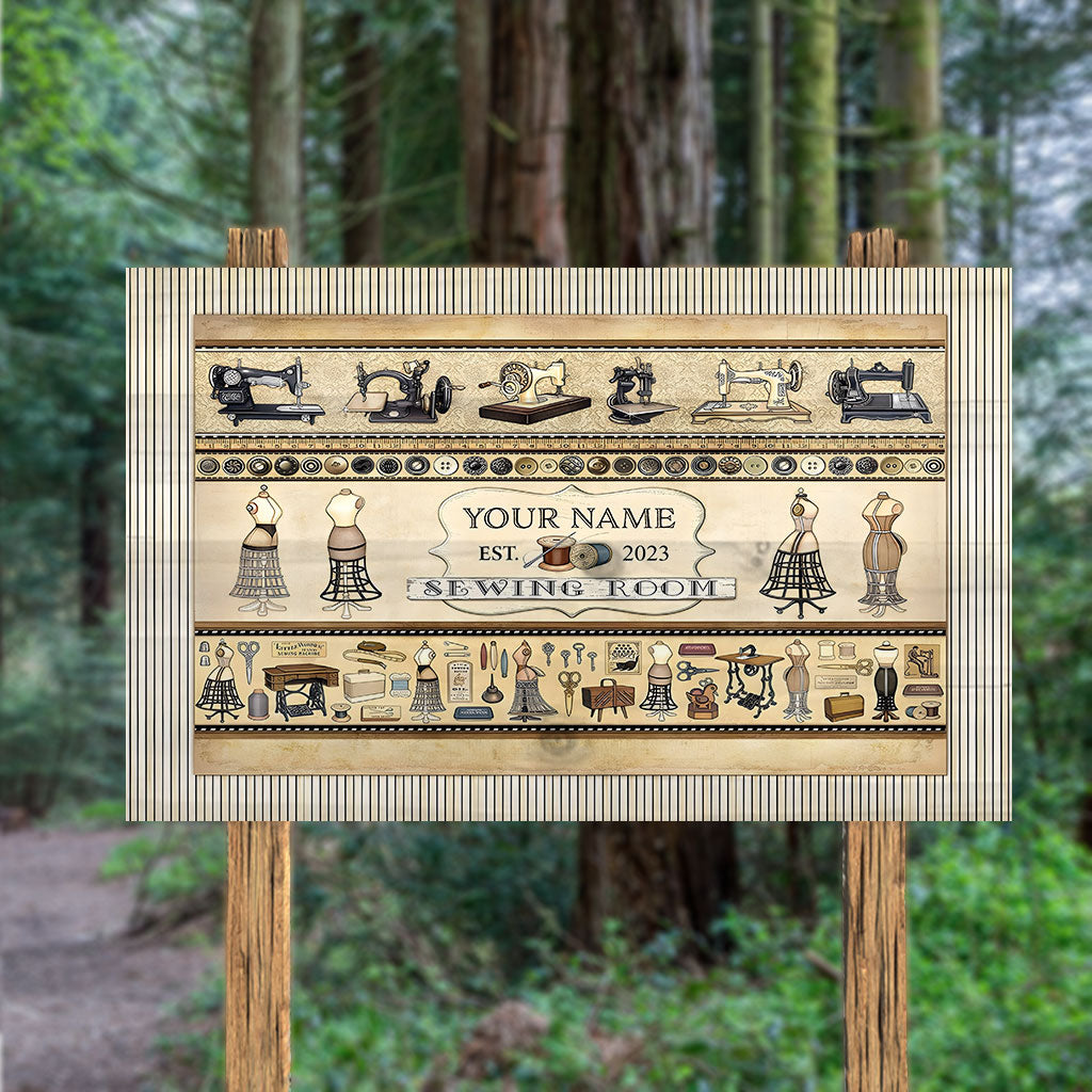 Sewing Room - Personalized Sewing Rectangle Wood Sign