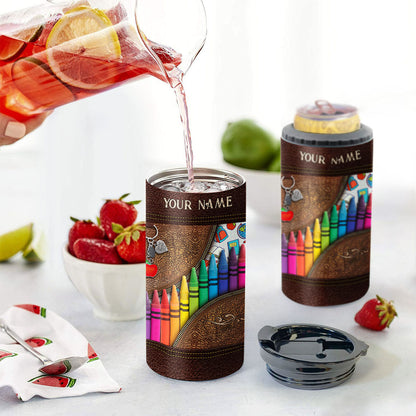 Teach Love Inspire - Personalized Teacher Can Cooler