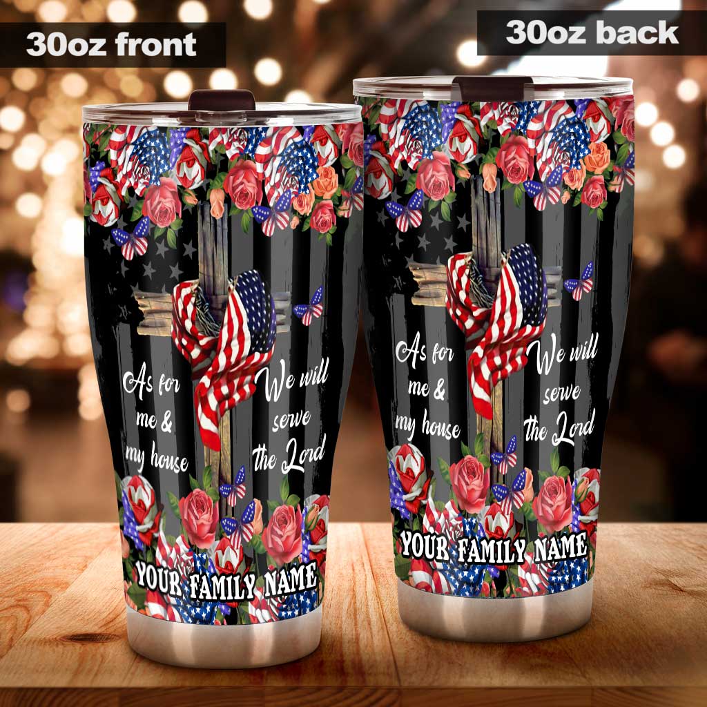 We Will Serve The Lord - Personalized Christian Tumbler