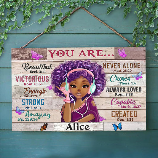 God Say You Are - Personalized African American Rectangle Wood Sign