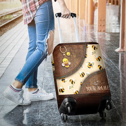 Bee Happy - Personalized Bee Luggage Cover