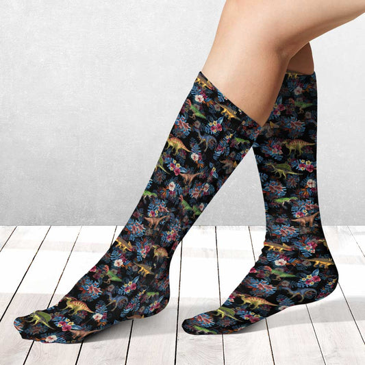 Tropical Dinosaurs Pattern - Dinosaur Socks