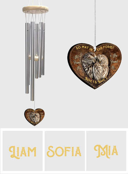 I Found You And You Found Me - Personalized Owl Wind Chime