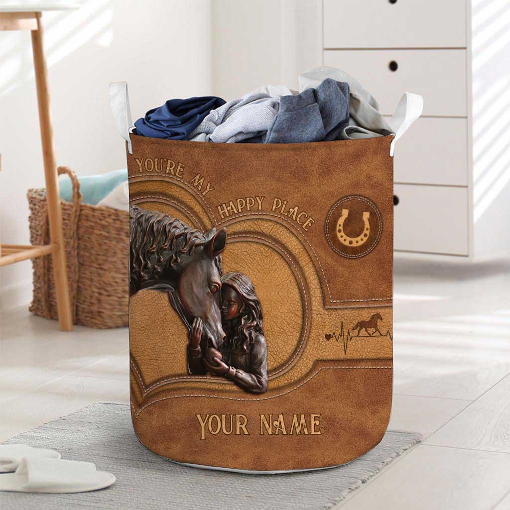 You're My Happy Place - Personalized Horse Storage Basket