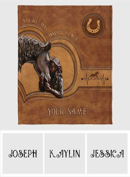You're My Happy Place - Personalized Horse Blanket