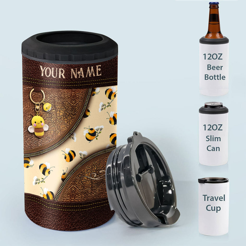 Bee Happy - Personalized Bee Can Cooler