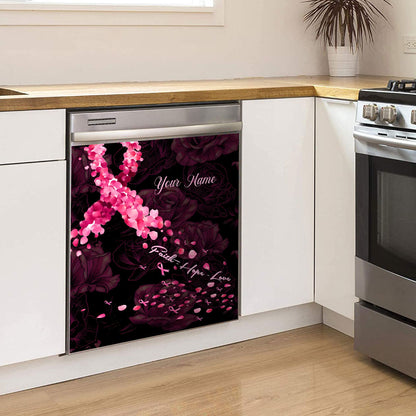 Faith Hope Love - Personalized Breast Cancer Awareness Dishwasher Cover