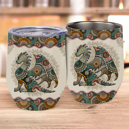 Mandala Dragon Pattern - Dragon Wine Tumbler