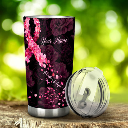 Faith Hope Love - Personalized Breast Cancer Awareness Tumbler
