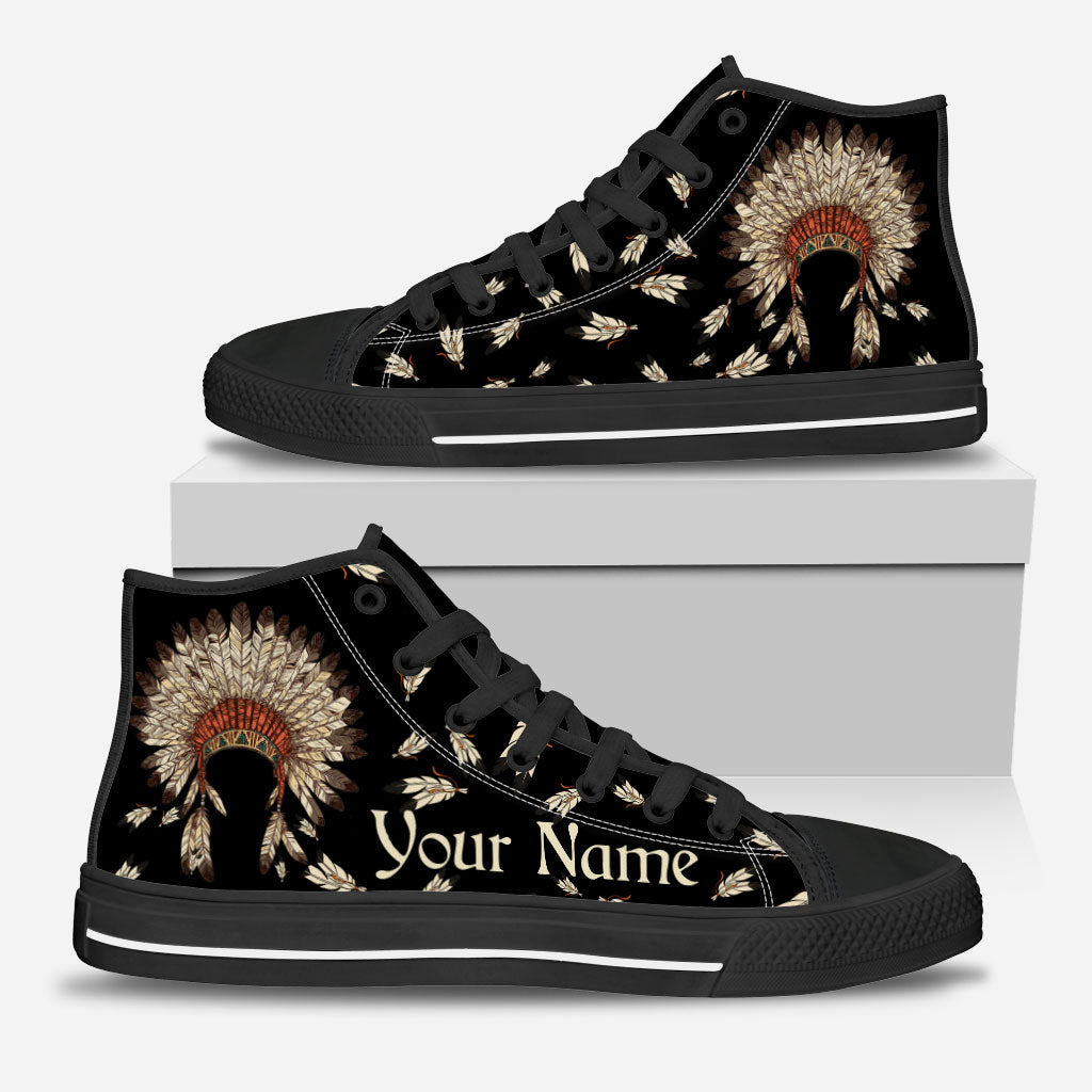 Indigenous - Personalized American Indian High Top Shoes