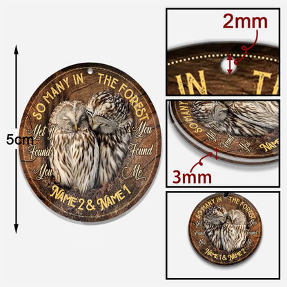 I Found You And You Found Me - Personalized Owl Keychain