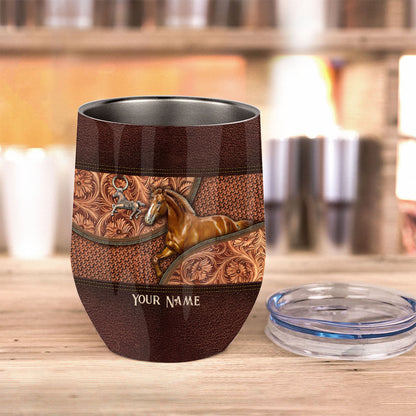 Love Horse - Personalized Horse Wine Tumbler