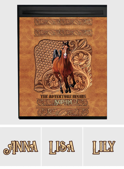 The Adventure Begins - Personalized Horse Dishwasher Cover