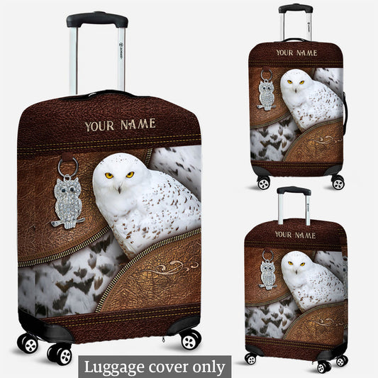 Snowy Owl - Personalized Owl Luggage Cover