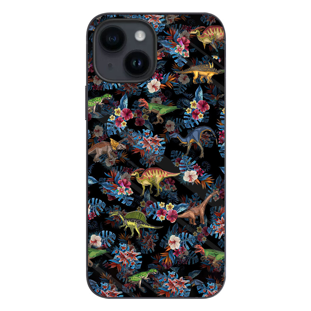 Tropical Dinosaurs Pattern - Dinosaur Phone Case