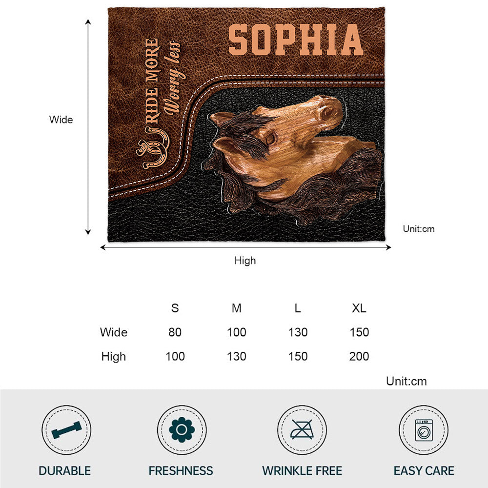 Ride More Worry Less - Personalized Horse Blanket