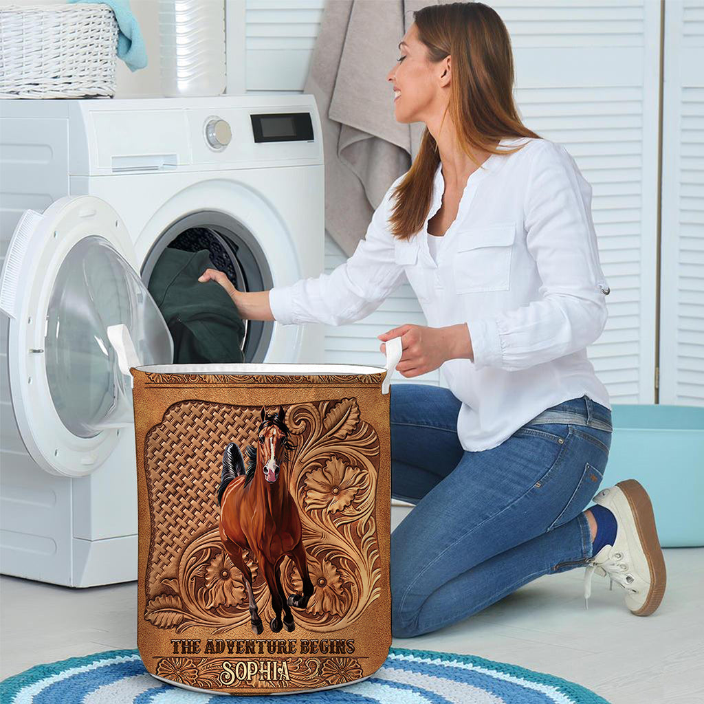The Adventure Begins - Personalized Horse Storage Basket
