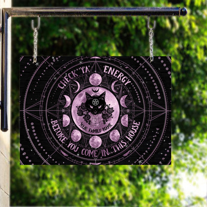 Check Ya Energy - Personalized Witch Rectangle Metal Sign