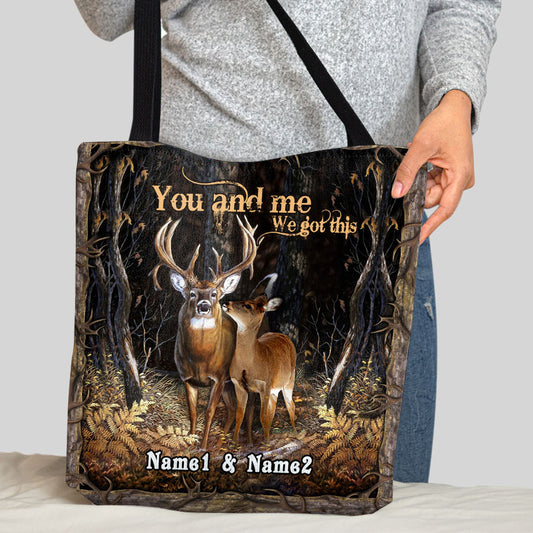 You And Me - Personalized Hunting Tote Bag