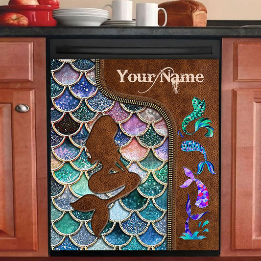 Mermaid - Personalized Mermaid Dishwasher Cover