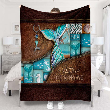 Love Mermaid - Personalized Mermaid Blanket
