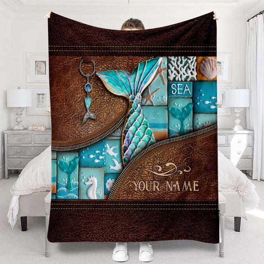 Love Mermaid - Personalized Mermaid Blanket
