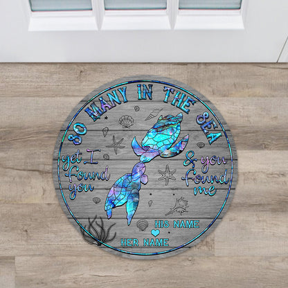 So Many In The Sea - Personalized Turtle Shaped Doormat