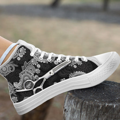 Mandala Pattern - Hairdresser High Top Shoes