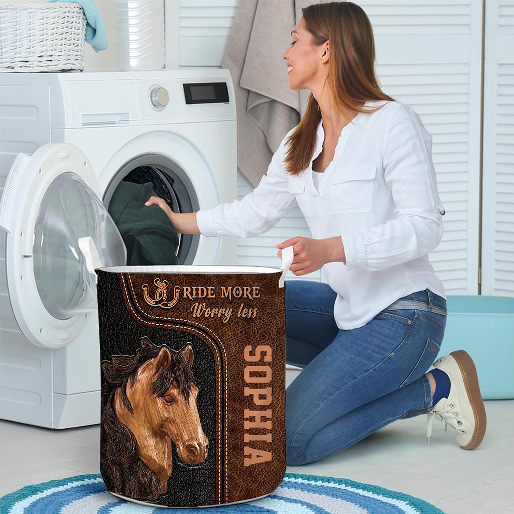 Ride More Worry Less - Personalized Horse Storage Basket