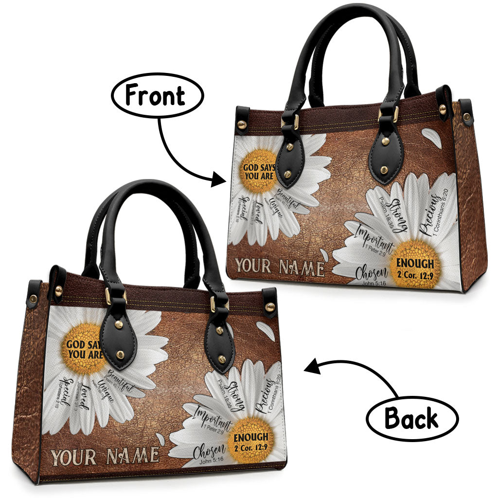 God Says You Are - Personalized Christian Leather Handbag