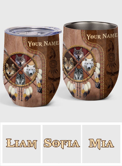 Native Blood - Personalized American Indian Wine Tumbler