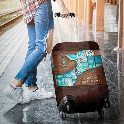 Love Mermaid - Personalized Mermaid Luggage Cover