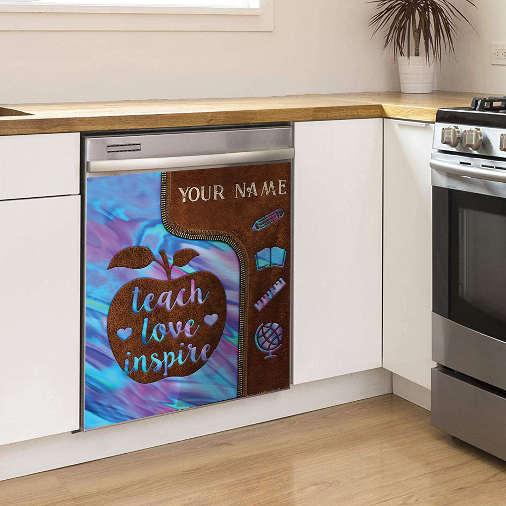 Teach Love Inspire - Personalized Teacher Dishwasher Cover