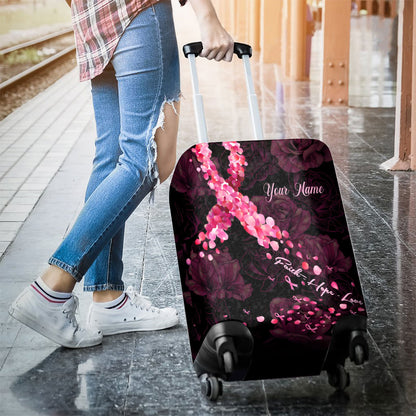 Faith Hope Love - Personalized Breast Cancer Awareness Luggage Cover