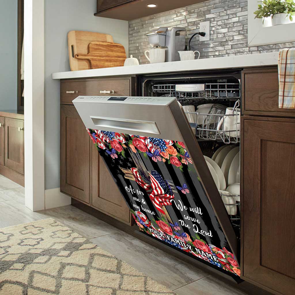 We Will Serve The Lord - Personalized Christian Dishwasher Cover