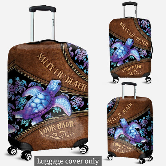 Salty Lil' Beach - Personalized Turtle Luggage Cover