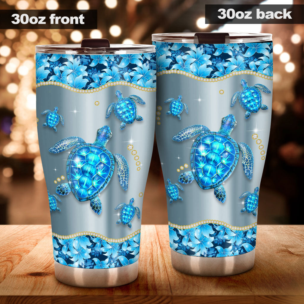 Blue Sea - Turtle Tumbler