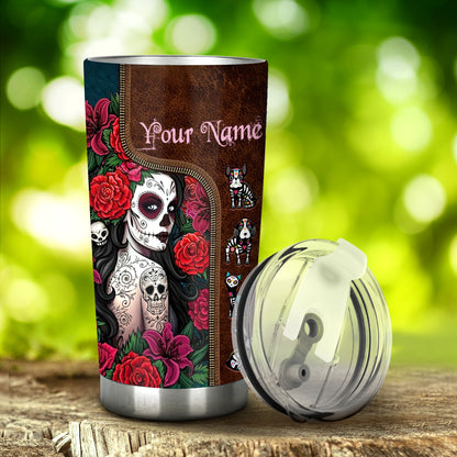 Day Of The Dead - Personalized Latina Women Tumbler