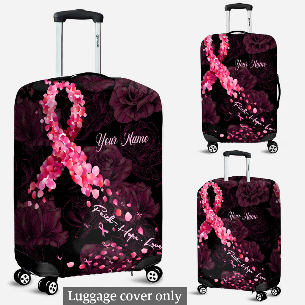 Faith Hope Love - Personalized Breast Cancer Awareness Luggage Cover